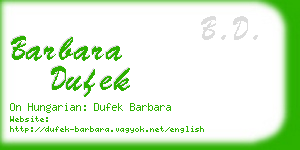 barbara dufek business card